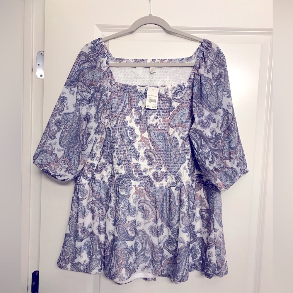 Cato Blue/Pink Paisley Shirt